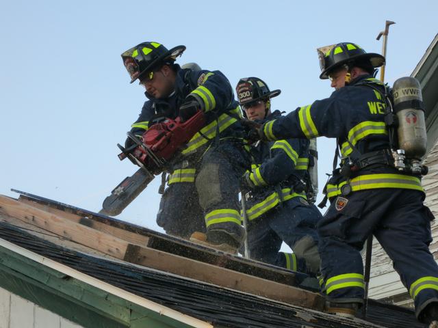 Ventilation Training at roof simulator at Point Pleasant Fire Department