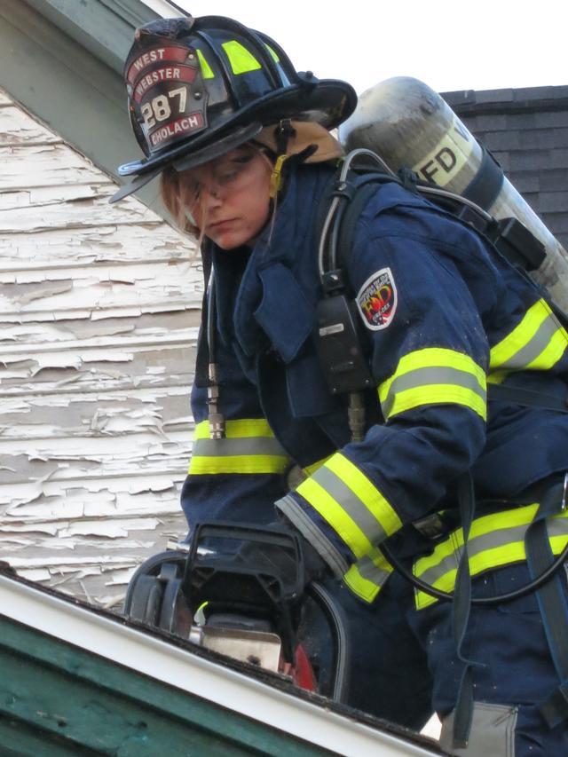 Ventilation Training at roof simulator at Point Pleasant Fire Department